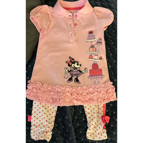 Disney Clothing 18 Mos Minnie Mouse Long Sleeve Disney Store Fleece Dots - Picture 8 of 15